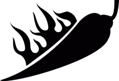 Hot Chili Pepper With Flames Editable Svg Line Art, Free Vectors File